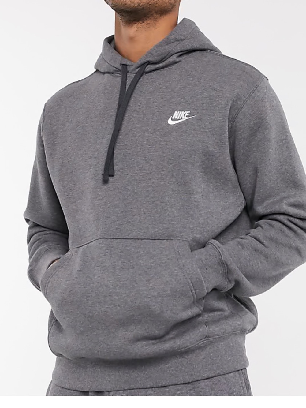 Nike Men's Dark Gray Hooded Pullover Sweatshirt